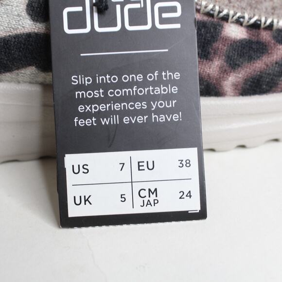 Hey Dude Womens Denny Comfort Boot Shoes Leopard Taupe Size 7 New - Picture 7 of 9